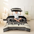thumbnail image 2 of Catabedysis Camping Gifts Twin Duvet Cover,Sweet Camper Print Twin Bedding For Boys,Multicolor,Black Reversible,2 Pieces,1 Duvet Cover and 1 Pillowcase, 2 of 6