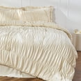 thumbnail image 3 of Bonlino Queen Comforter Set - Ruched Comforter Queen Size Bed Set Boho Shabby Chic Bedding for Bedroom Comforter Fluffy 3 Piece R, 3 of 7
