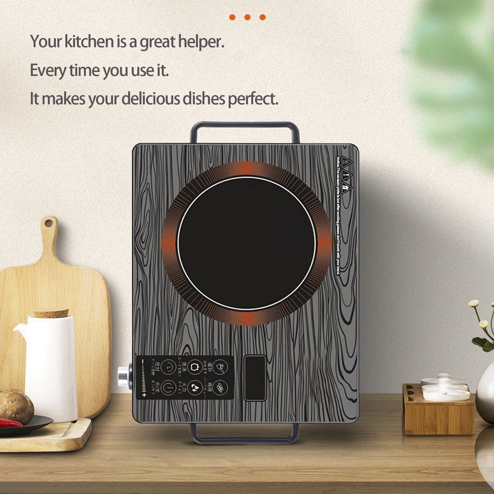 3500W Portable Infrared Cooktop, Single Burner Electric Stove, Ceramic Glass Electric Hot Plate with Adjustable Heating Power, 3 Hours Timer