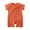 Orange, variant on Amzcrzy Unisex Baby Girl Romper 0-12 Months Solid Color Infant Newborn Onesies Short Sleeve Cotton Baby Girl Clothes Round Neck Button Baby Boy Summer Romper