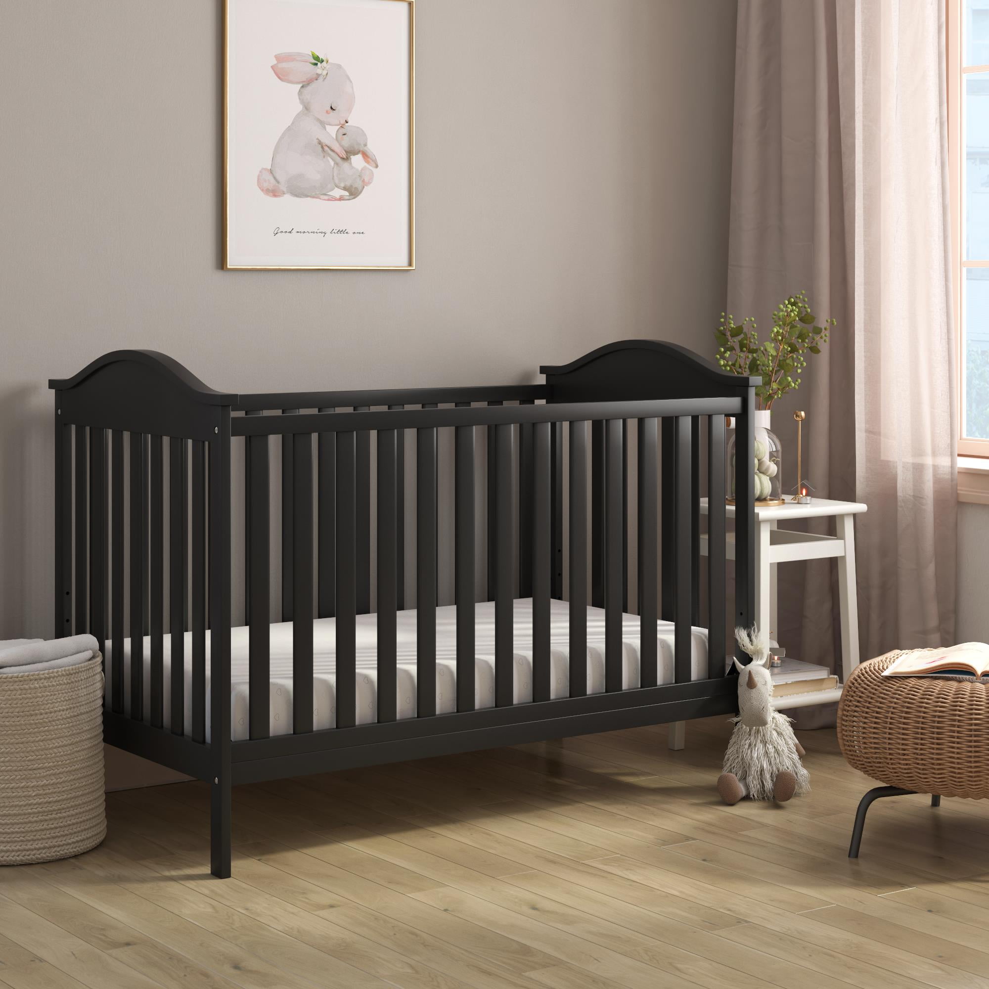 Pakket Obsessie weefgetouw Baby Relax Adelyn 2-in-1 Convertible Wood Nursery Crib, Black - Walmart.com