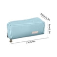 thumbnail image 3 of Large Pencil Pouch with 2 Zippered Compartments, Oxford Fabric Pencil Case with Minimalist Solid Design for Office Desk Travel Storage, 9 Inch, 3 of 7