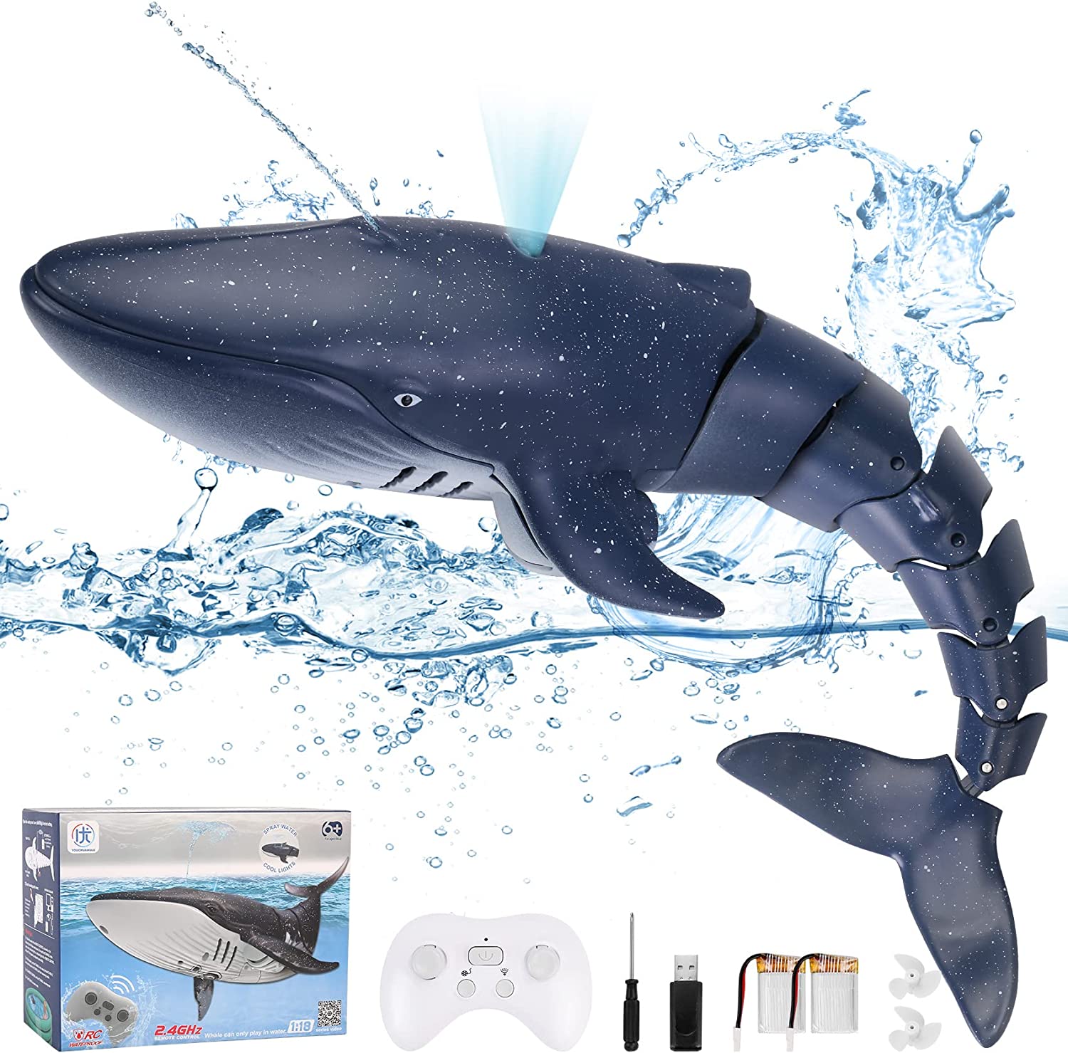 Jellydog Toy Remote Control Whale Shark 2.4G High Simulation RC Whale