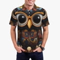 thumbnail image 5 of Yiaed Quirky Owl With GlassesPrint Men's Short Sleeve Polo Shirt,Golf Polo for Men Three-Button Golf Shirt Athletic Casual Collared T-Shirt- Medium, 5 of 6