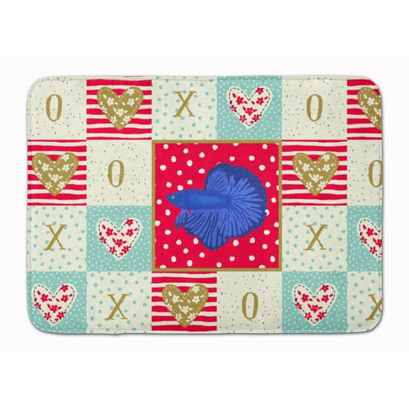 Super Delta Tail Betta Love Machine Washable Memory Foam Mat Red
