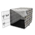 thumbnail image 3 of Retro Dog Crate Cover, Dog Portraits in Glasses Geek Animals Nerd on Tartan Style Checkered Inspired, Easy to Use Pet Kennel Cover Small Dogs Puppies Kittens, 7 Sizes, Grey Pale Yellow, by Ambesonne, 3 of 6