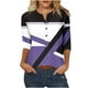thumbnail image 1 of Tops de Algodón para las Mujeres Impreso Botón 3/4 Manga Suelta Tee, Suave Casual 3/4 Manga Superior, 1 of 3