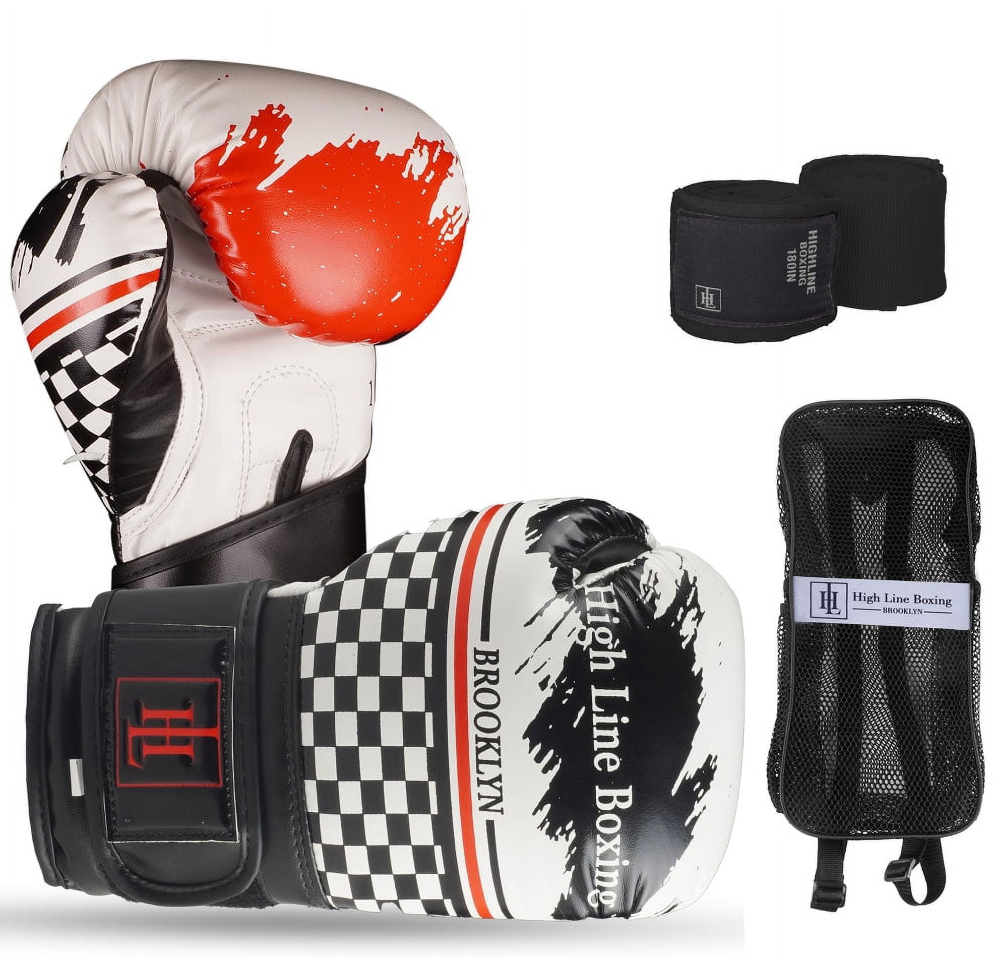 High Line Essential Series White Boxing Gloves for Kids | Youth Boxing Gloves for Punching, Boxing, MMA, Kickboxing, Muay Thai, Sparring| Kids Punching Gloves 4 oz, 6 oz & 8 oz