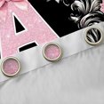 thumbnail image 4 of Homewish Bowknot Monogrammed A Blackout Curtains Set of 2 (52x84 Each) for Girls, Vintage Bohemian Flower Window Curtains, Black Pink Fashion Curtains and Drapes, Curtains and Drapes Home Decor, 4 of 6