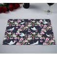 thumbnail image 2 of PKQWTM Red Heads Crane Blooming Branch Of Cherry Kitchen Dining Table Mats Placemats Size 12x18 Inches, Set of 2 Pieces, 2 of 2