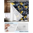 thumbnail image 3 of No Hook Cloth Fabric Shower Curtain with Snap in Liner, Blue Floral Waterproof Shower Curtains Set with See Through Top Window, Vintage Yellow Garden Blossom Flower Bath Curtains Shower 72"x78", 3 of 6