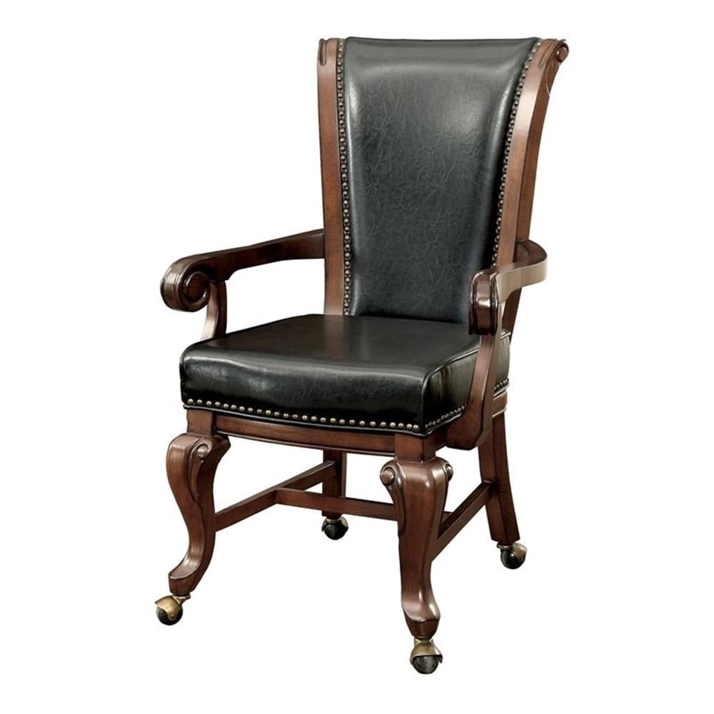 Furniture of America Enschede Faux Leather Gaming Chair in Cherry (Set of 2)