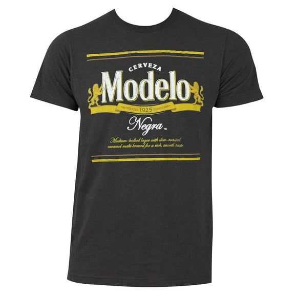 Modelo Negra Gray Men's Beer Logo T-Shirt