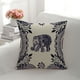thumbnail image 3 of Juego de 4 fundas de cojín de sofá con diseño de elefante, 45x45cm, funda de almohada decorativa de lino para dormitorio, sofá, cama, jardín TUNC Sencillez, 3 of 5