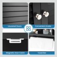 thumbnail image 4 of ZYPPP Bathroom Cabinet Wall Mounted - Hanging Medicine Cabinet with 2 Louvered Doors, 3-Position Adjustable Shelf, Towel Bar, Above Toilet Cabinet, Over The Toilet Space Saver Cabinet (Black), 4 of 10