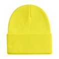 thumbnail image 2 of ZHOGXU Winter Beanie Hat For Women And Men Solid Color Knitted Thick Warm Comfortable Caps For Autumn Winter Daily Wear Yellow One Size, 2 of 4