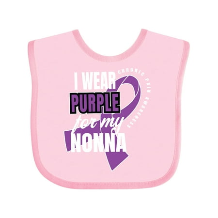 

Inktastic Chronic Pain I Wear Purple For My Nonna Gift Baby Boy or Baby Girl Bib