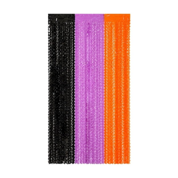Halloween Party Decorations Featuring Shimmering Foil Fringe Curtain with Black, Purple, Orange Colors, Spooky Halloween Door Decorations for Indoor Home and Halloween Party