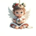 thumbnail image 2 of Adorable 2D Angel Doll Acrylic Pendant Perfect Car Rearview Ornament Christmas Tree Hanger Festive Gift/ Cute Angel Little Girl Pendant, 2 of 6