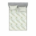 thumbnail image 2 of Geometric Bedding Set with Sheet & Covers, Hexagons with Tartan Checkered Stripes and Crossed Lines Art, Printed Bedroom Decor 2 Shams, 4 Sizes, Pale Coffee Mint Green, by Ambesonne, 2 of 3
