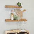 thumbnail image 2 of CosmoLiving by Cosmopolitan 24", 18"W 2-Tier Brown Wall Shelf with Lip (2 Count), 2 of 7