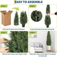 thumbnail image 5 of 2 Pack Artificial Cedar Topiary Trees Outdoor - 3 FT UV Resistant Fake Potted Plants for Porch, Patio, Wedding Decor - Realistic Low Maintenance Faux Evergreen Shrubs with Weighted Base, 5 of 8