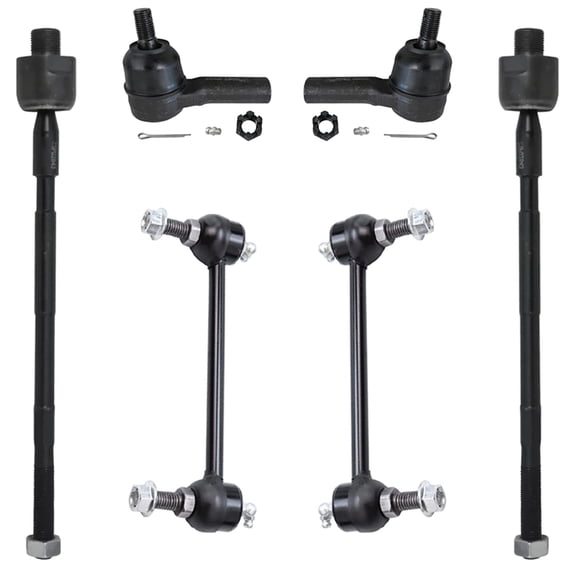 Detroit Axle Front Inner Outer Tie Rods Sway Bar Links Replacement for Infiniti QX4 Nissan Pathfinder - 6pc Set
