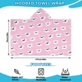 thumbnail image 2 of Pink Halloween Skulls Hooded Bath Towel，50"x30" for Ages 3 To 12 Kids, Quick Dry Lightweight Soft Microfiber Hood Beach Towel Cover Up for Kids, 2 of 7