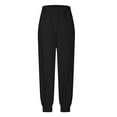 thumbnail image 5 of LLYwey Women Work Pants Ladies Solid Color Pocket Corset High Waist Sweatpants Long Pants New Full Length Pants Trousers Regular Fitted Black XL, 5 of 5
