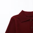 thumbnail image 5 of HILEELANG 4-13Y Girls Long Sleeve Polo Dress School Uniform Dress with Pockets Cotton Blend Pique Collared Dress Burgundy,10-11Y, 5 of 9