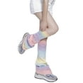 thumbnail image 3 of Wangsaura Women's Knit Slouch Socks, Gradient Rainbow Color Footless Boot Cuff, 3 of 5