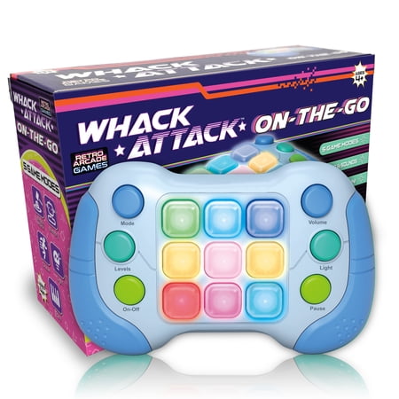 Thin Air Games: Whack Attack On-the-Go - 5-In-1 Reflex & Memory Button Pushing Games, Electronic Handheld Device, Quick Lights & Sound Play, Kids 4+