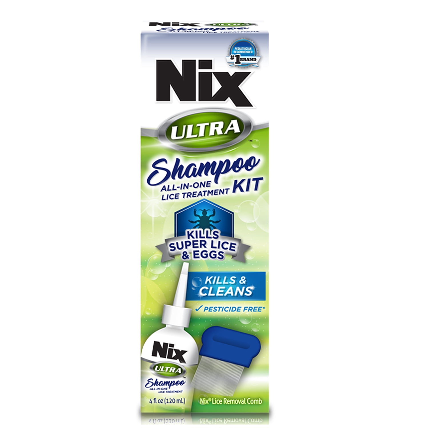 Nix Ultra All-in-1 Super Lice Shampoo, 4 fl oz and Lice & Egg Removal Comb