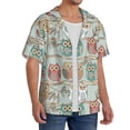 thumbnail image 2 of Fotbe Cute Owl Camisa Estampada de Manga Corta para Hombre, Casual de Verano, Estilo Playero, Sin Arrugas-4X-Large, 2 of 5