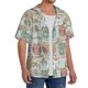 thumbnail image 2 of Balery Cute Owl Camisa Casual de Manga Corta con Botones para Hombre, Texturizada, Estilo Cubano, para Playa, Verano-X-Large, 2 of 5