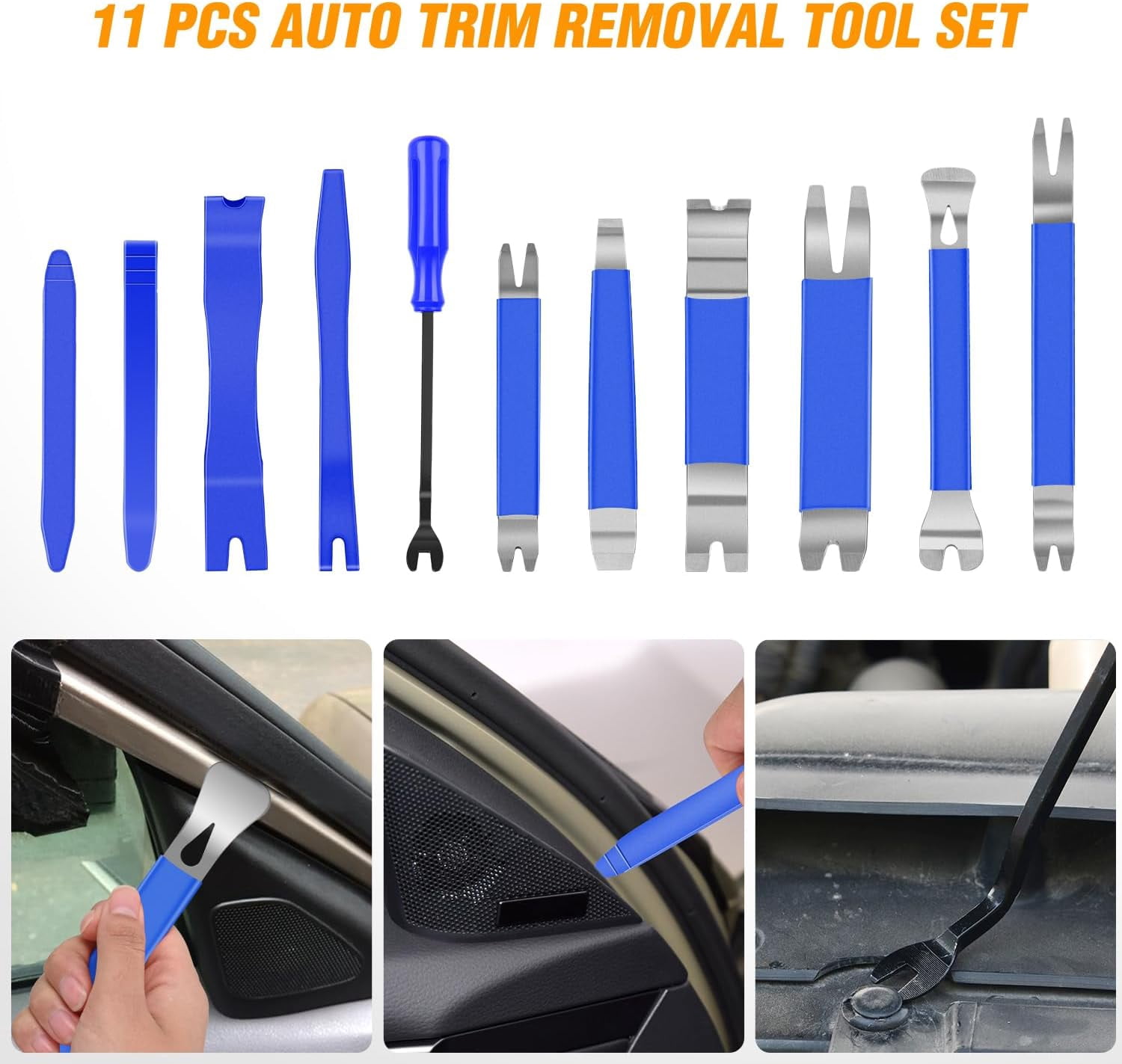 chasenew 5 PCS Nylon Auto Trim Removal Tool Kit No-Scratch Removal Tool Kit for Car Clip Panel & Audio Dashboard Dismantle Black