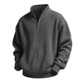 thumbnail image 5 of FSYBOA Boys Full Zip Sweatshirts, Casual Fall Solid Color Long Sleeve Kids Zipper Jackets Dark Gray Size 13-14T, 5 of 9