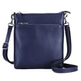 thumbnail image 1 of Bolso bandolera para mujer de piel auténtica azul marino pequeño, 1 of 7