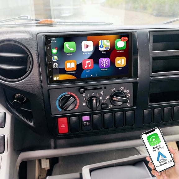 Eforcase Car Stereo for Hino 155/195 2012-2020 Android 13 9 Inch Touch Screen Replacement with Wireless Carplay & Android Auto Bluetooth WiFi GPS FM Backup Camera Head Unit