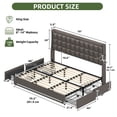 thumbnail image 6 of Uforic King Size Platform Bed Frame, Upholstered Bed Frame with RGB Lights & Built-in Power Hub, Gray, 6 of 6