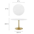 thumbnail image 6 of Modway Lippa 48" Round Wood Dining Table in Gold White, 6 of 7