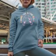 thumbnail image 2 of Shake Your Cotton Tail with a Bunny, Easter Art Favor, Souvenir or Merch Gift, Light Blue Hooded Sweatshirt or Hoodie, Small, 2 of 5