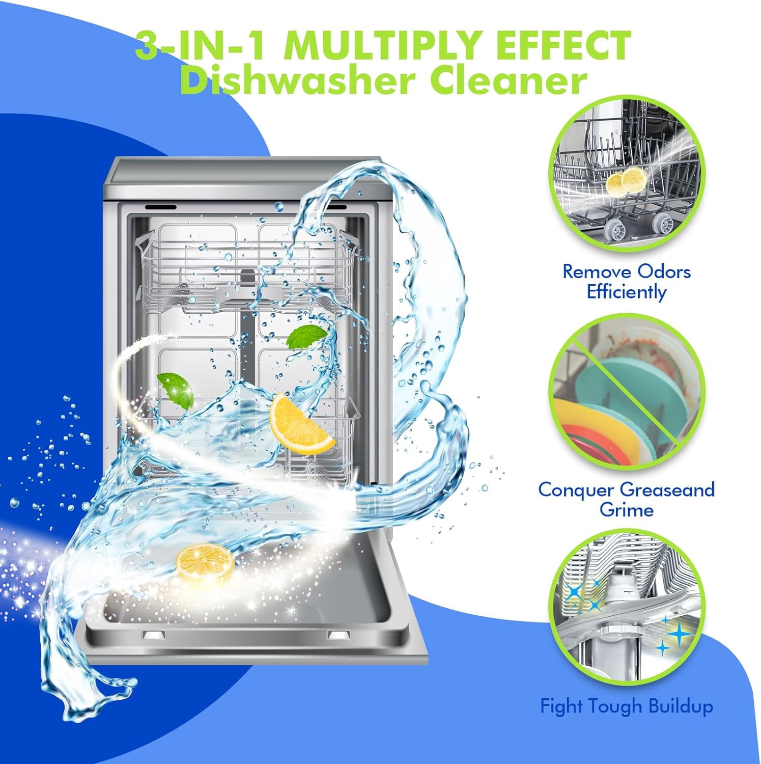 Dishwasher Cleaner and Deodorizer Tablet 25 Count, Deep Cleaning Helps Remove Limescale, Mineral Buildup Odor, Formulated to Clean Inside all Machines