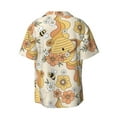 thumbnail image 5 of Uemuo Groovy Floral Pattern Cotton Linen Short Sleeve Shirts,Casual Lightweight Button Down Shirts,Vacation Beach Summer Tops-X-Large, 5 of 7