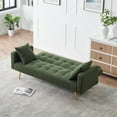 thumbnail image 5 of 71" W Teddy Convertible Futon Sofa Bed,Modern Upholstered Loveseat Sofa Couch for Living Room,Small Space,Green, 5 of 8