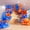 Blue and Orange Metallic Blue, variant on Red and Black Gold Balloons Arch Kit, 140Pcs Different Sizes inch Red Black Gold Balloon and Confetti Party Balloon Garland Kit for Birthday, Wedding, Graduation, Anniversary, Prom Decorations