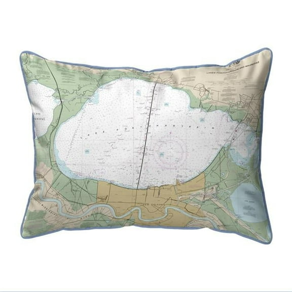 Betsy Drake ZP11369 20 x 24 in. Lake Pontchartrain & Majrepas, LA Nautical Map Extra Large Zippered Indoor & Outdoor Pillow