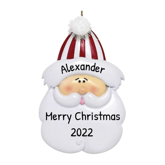 Ornaments by Elves Personalized Santa Claus in Striped Hat Christmas Ornament 2024 for Xmas Tree