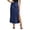 Navy, variant on ZHOGXU Elegant Midi Skirts For Womens Solid Color High Waist Straight With Slit Party Club Wear