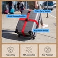 thumbnail image 5 of GORILLA GRIP 2 Pack Adjustable Luggage Straps for Suitcases, Travel Belt Connector, Red, 5 of 10